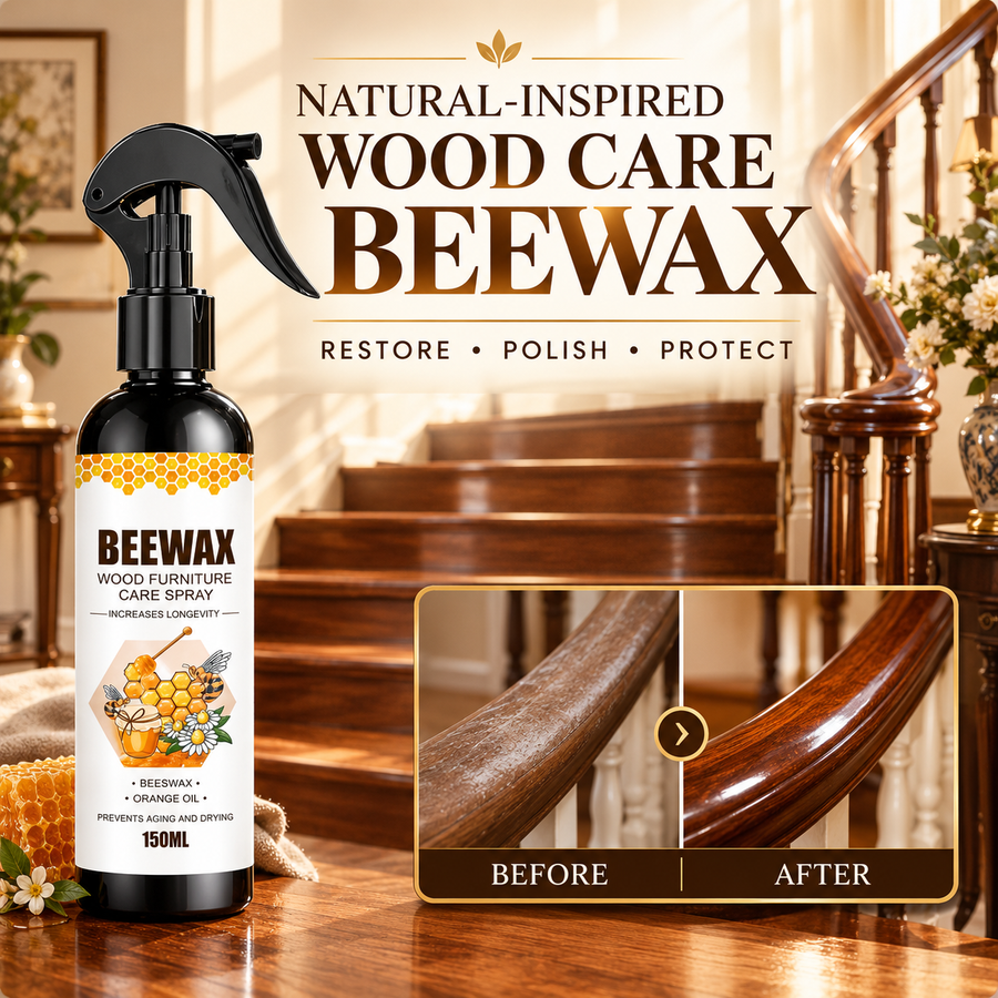 New Beeswax Spray Furniture Polish, Wood Cleaner, Wood Floor Polish PACK OF 2