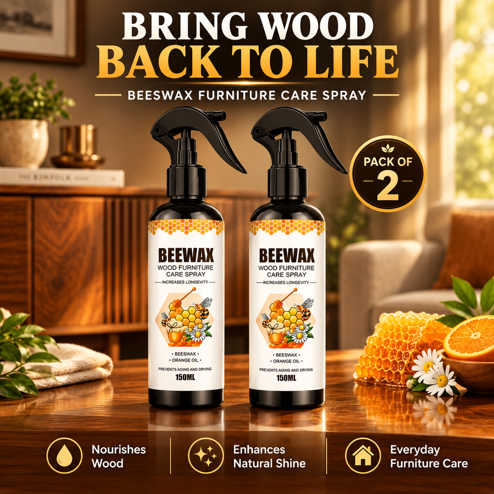 New Beeswax Spray Furniture Polish, Wood Cleaner, Wood Floor Polish PACK OF 2