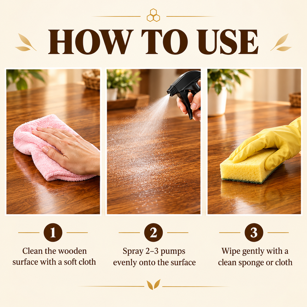 New Beeswax Spray Furniture Polish, Wood Cleaner, Wood Floor Polish PACK OF 2